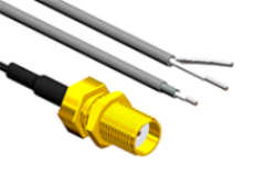 SMA bulkhead coaxial cable stripped end